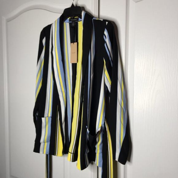 Halogen Soft Tie Waist Jacket Striped Pockets Lucinda extra small career XS - Picture 4 of 6